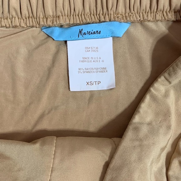 VTG Marciano Strapless Tan/Gold Bodycon Dress XS - Picture 3 of 8